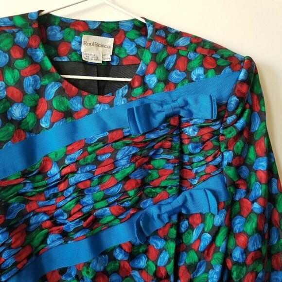 Vintage Raul Blano Silk Skirt Jacket Set size 14 - Picture 7 of 12